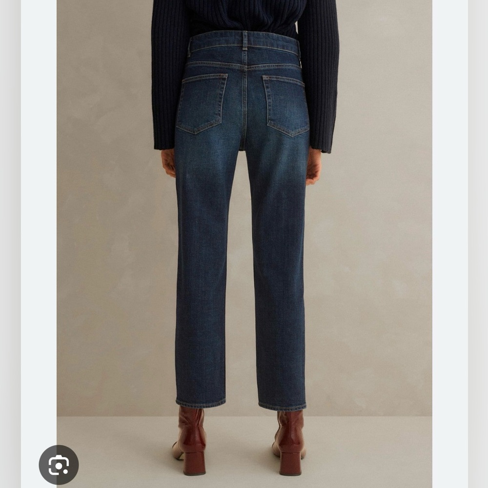 ME+EM 24 Straight Leg Crop Jean Dark Wash Denim Mid Rise